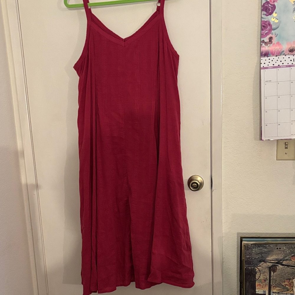 Torrid Vibrant Dark Red V-Neck Dress with adjustable straps